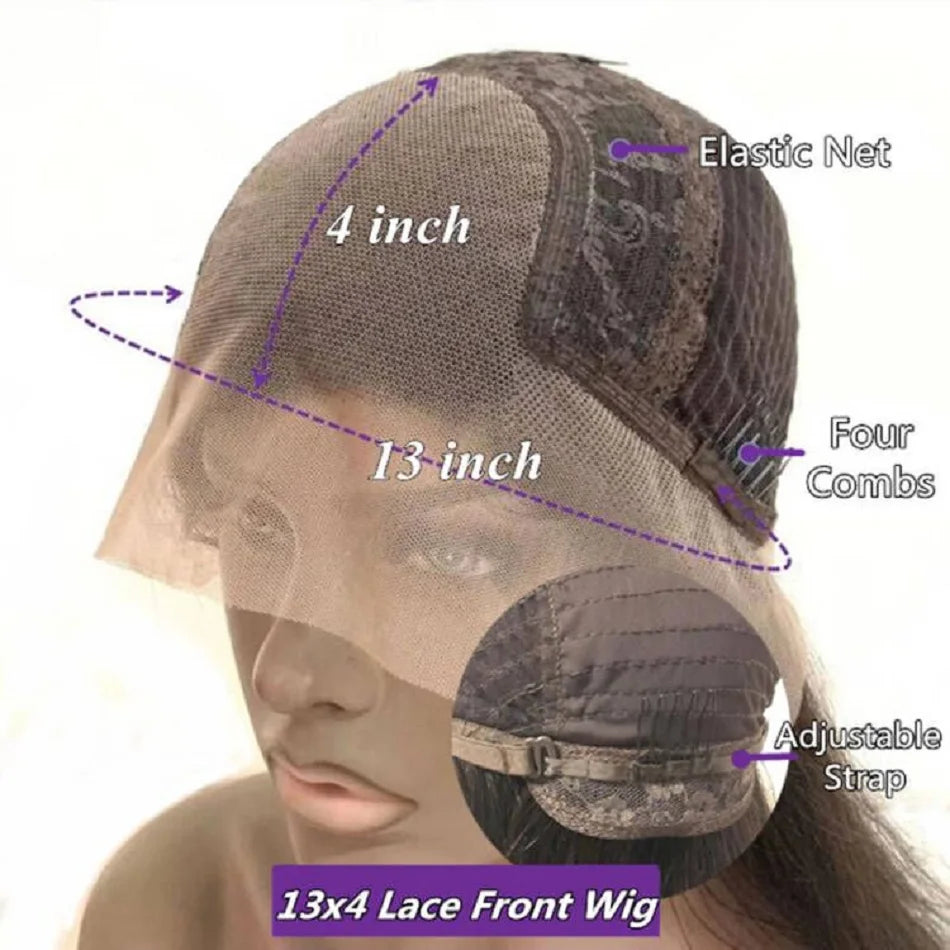 200% Density 13x6/360 Full Lace Wig Ombre Dark Brown Human Hair Straight 5x5 Silk Top Closure Wigs Remy Brazilian Bleached Knots