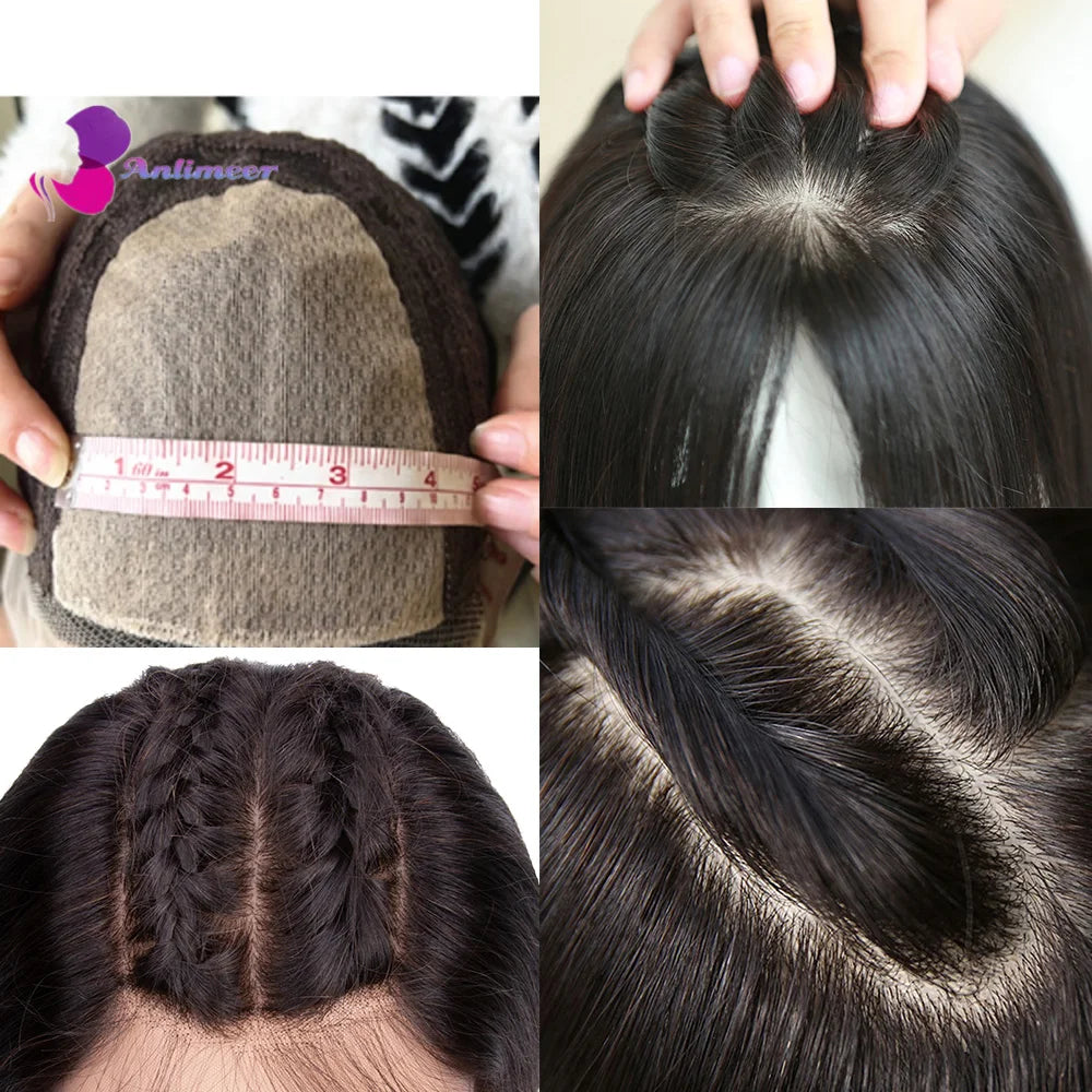 200% Density 13x6/360 Full Lace Wig Ombre Dark Brown Human Hair Straight 5x5 Silk Top Closure Wigs Remy Brazilian Bleached Knots