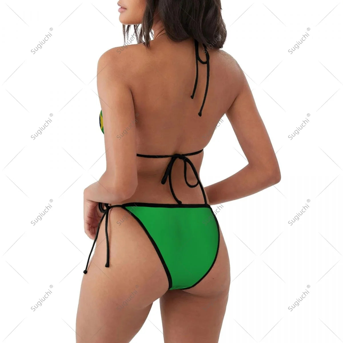 Women Girls Bikini Brazil Flag Swimsuit Sets Three Point Beachwear Swimming Bathing Beach Party Suits Sexy Mujer