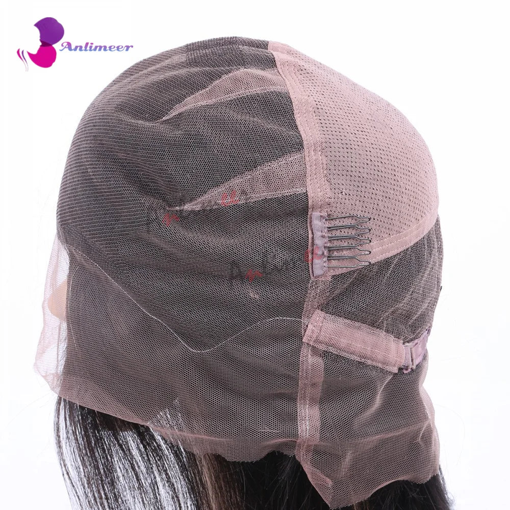 200% Density 13x6/360 Full Lace Wig Ombre Dark Brown Human Hair Straight 5x5 Silk Top Closure Wigs Remy Brazilian Bleached Knots