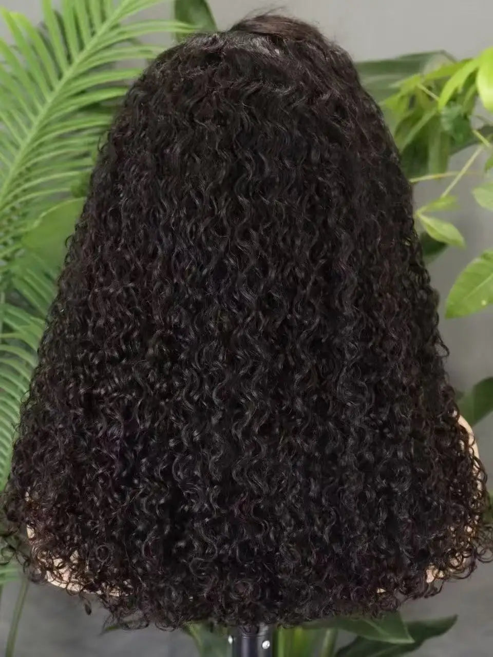 300% Density 4x4 C Part Gluess Pixie Curly Hair Wig with PrePlucked Baby Hair Lace Closure Bouncy Curly Human Hair Wig for Women