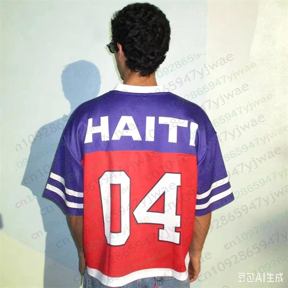 Haiti 1804 Oversized Football Jersey Fashion Street Wear Short Sleeve Vacation Queue Tee Y2k Top Summer Adult Kid'S T-Shirts
