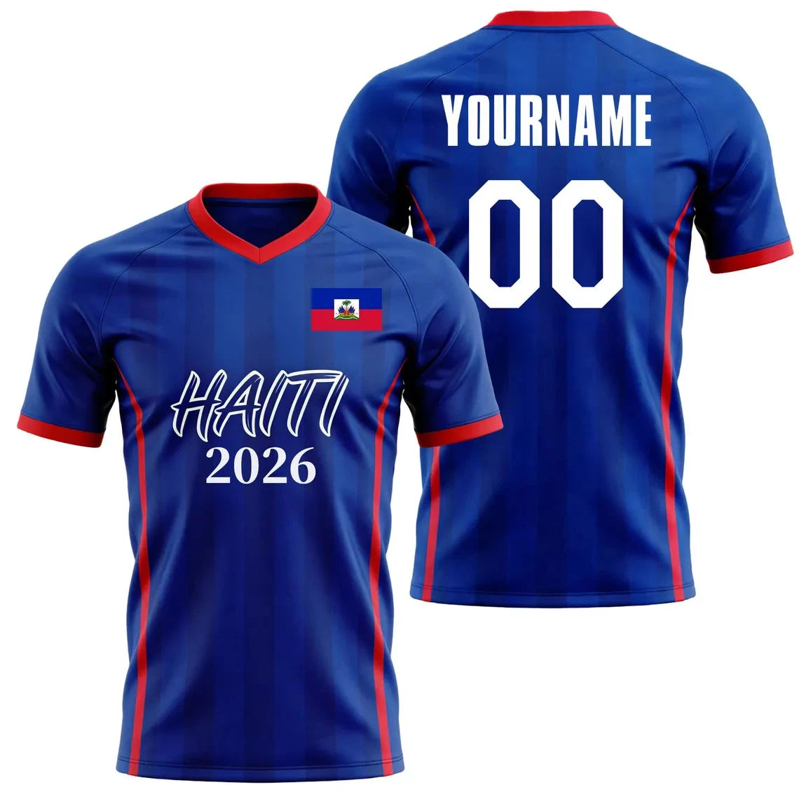 Custom Haiti 2026 Football Jersey Personalized Diy Name Number Haitian Soccer T Shirts Quick Dry Loose Short Sleeve Sports Tees
