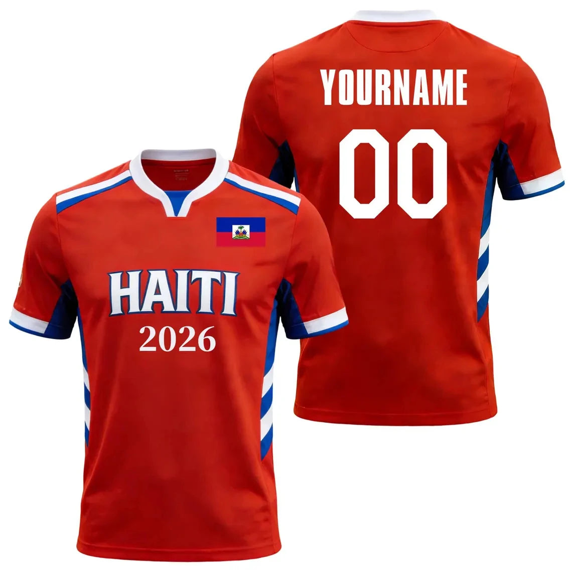 Custom Haiti 2026 Football Jersey Personalized Diy Name Number Haitian Soccer T Shirts Quick Dry Loose Short Sleeve Sports Tees