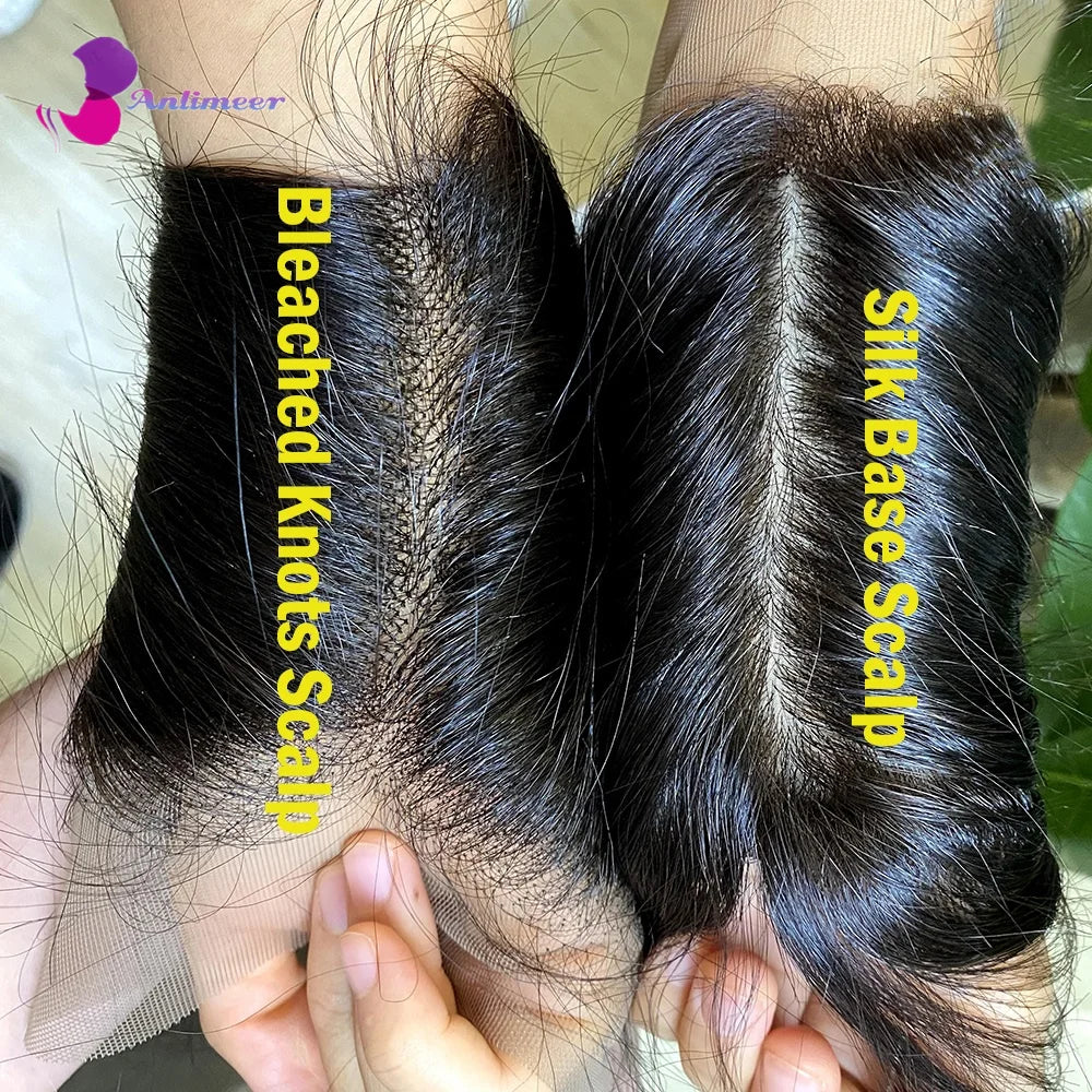 200% Density 13x6/360 Full Lace Wig Ombre Dark Brown Human Hair Straight 5x5 Silk Top Closure Wigs Remy Brazilian Bleached Knots